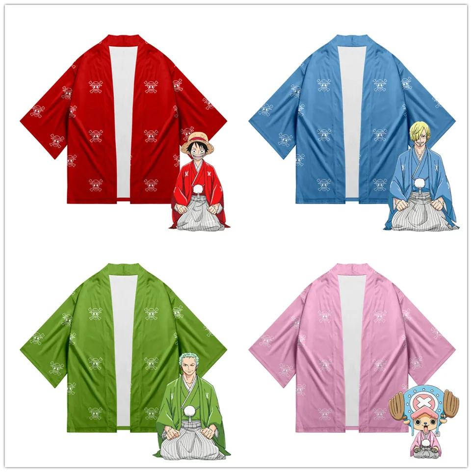 Японское кимоно для косплея цельный пиджак с аниме 3D принтом хаори юката