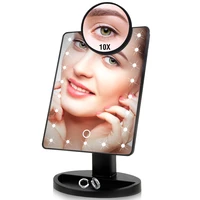 rectangle vanity mirror with 16 led lights round enlarge 10x mirror with suction cup convenient for makeup magnifying