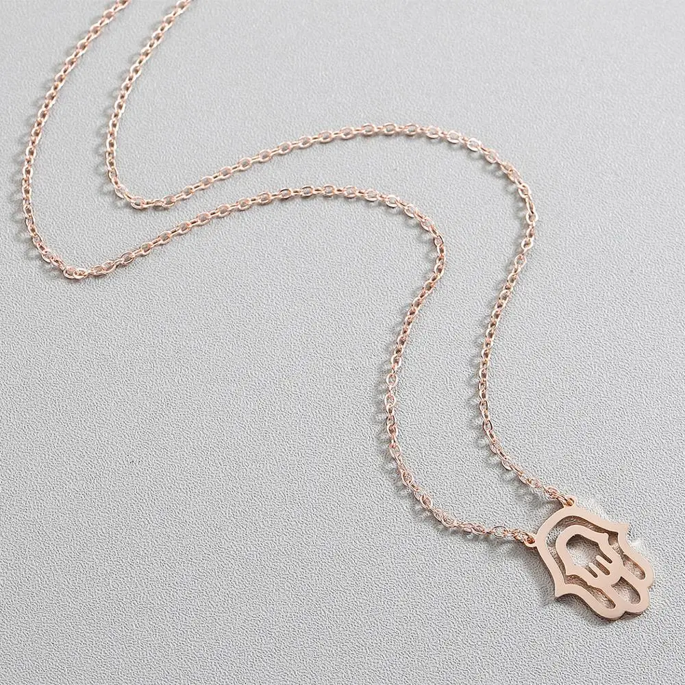 Чандлер дьявол Хамса ожерелье Йога Длинная цепочка Ожерелье Полые Ручные