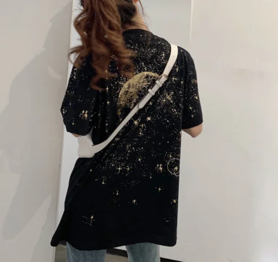 

Casual Loose All Match Basic Black Short Sleeve Colleg Wind Street Korean Style Hot Sale 2022 Summer Female Women Top T-shirts