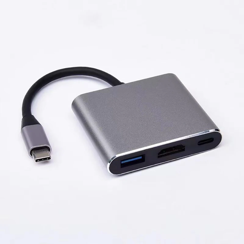 

Новинка 2021, Кабель-адаптер с разъемом Usb-C и адаптером Hdmi 4k в алюминиевом корпусе «Три в одном» высокого разрешения, тип интерфейса Usb для Samsung ...