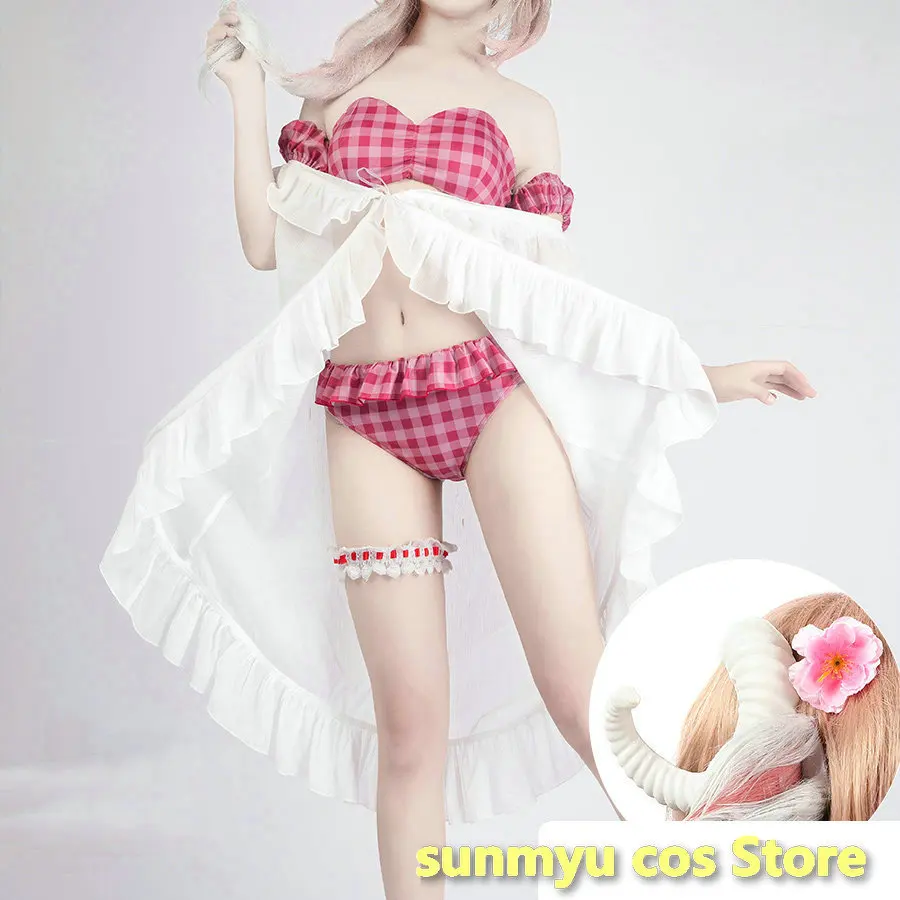 

Arknights Eyjafjalla Swimwear Swimming Outfits Swimsuits Cosplay Costume Halloween