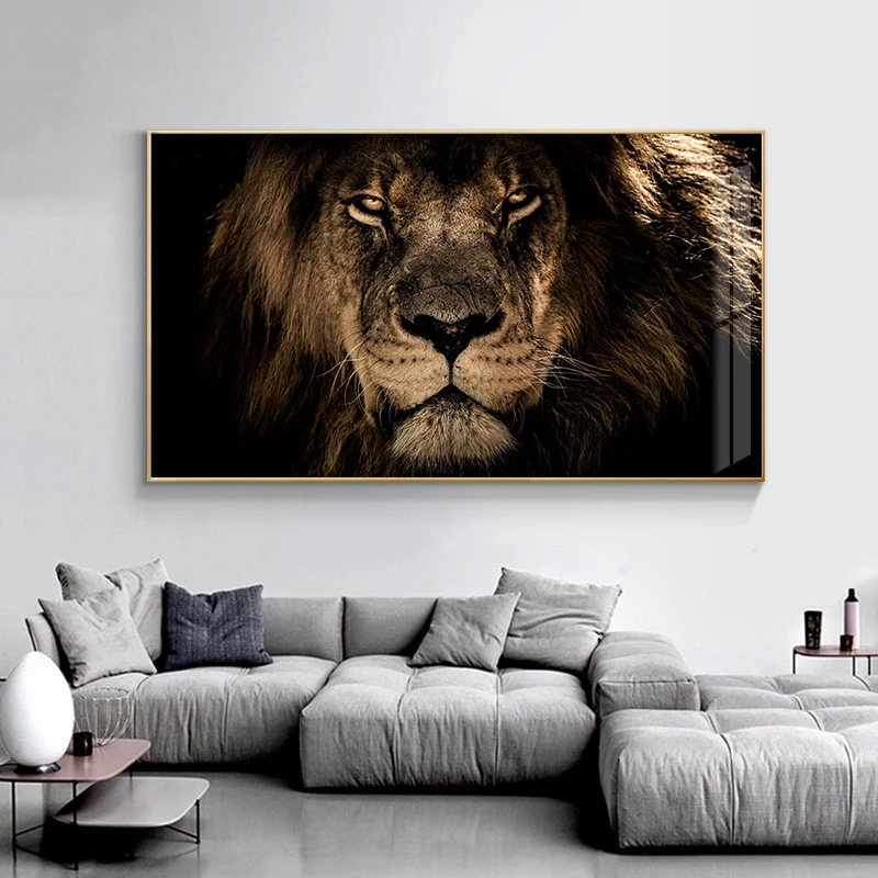 

Modern Animals Canvas Paintings On The Wall Posters And Prints Home Decor Black and White Lions Wall Art Canvas Pictures Room