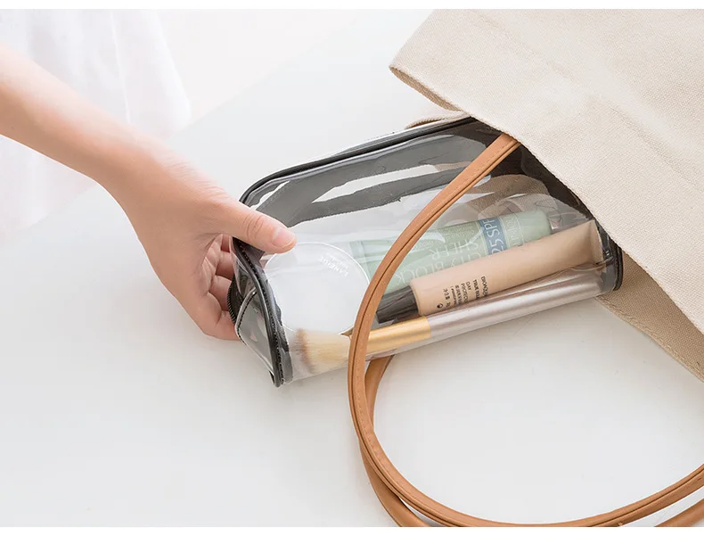 

New Transparent Waterproof PVC Cosmetic Bag Women Make Up Case Travel Zipper Makeup Beauty Wash Organizer Toiletry Storage Kits