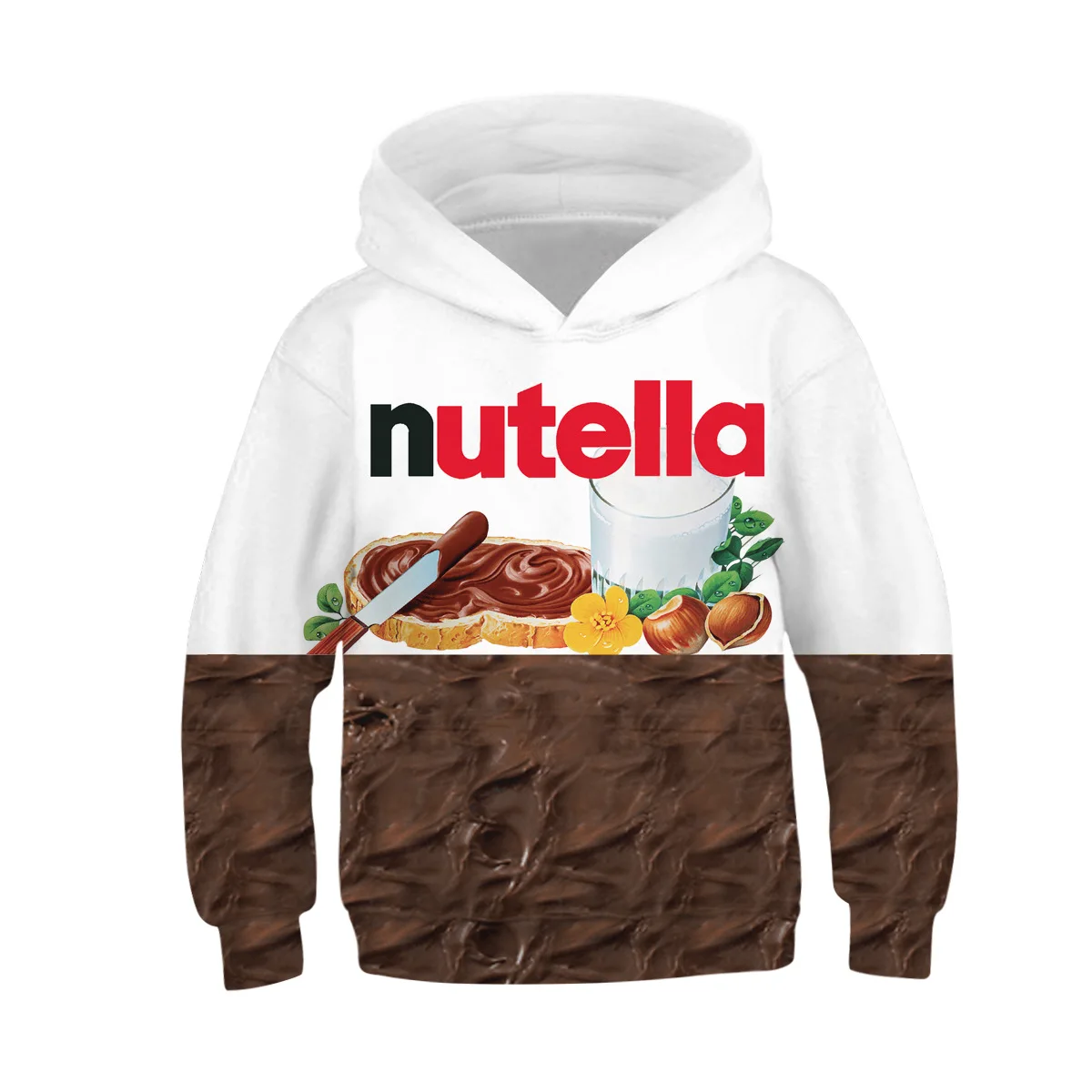 Толстовки с 3D принтом лапши Nutella осенняя толстовка капюшоном для мальчиков и