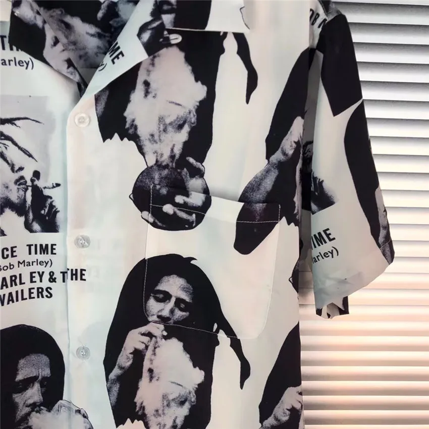 

WACKO MARIA Shirt Portrait printing Men Women 1:1 Top Tees Streetwear Shirts men clothing t shirts men