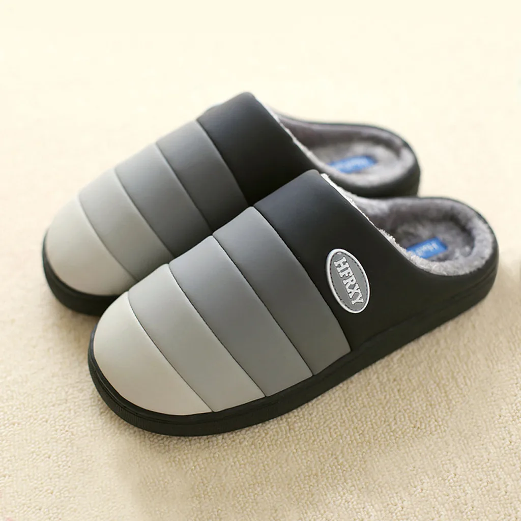 

Zapatillas casa/зимние теплые тапочки; Мужская замшевая обувь в полоску; Короткие плюшевые домашние тапочки для мужчин; Удобные бархатные водонепр...