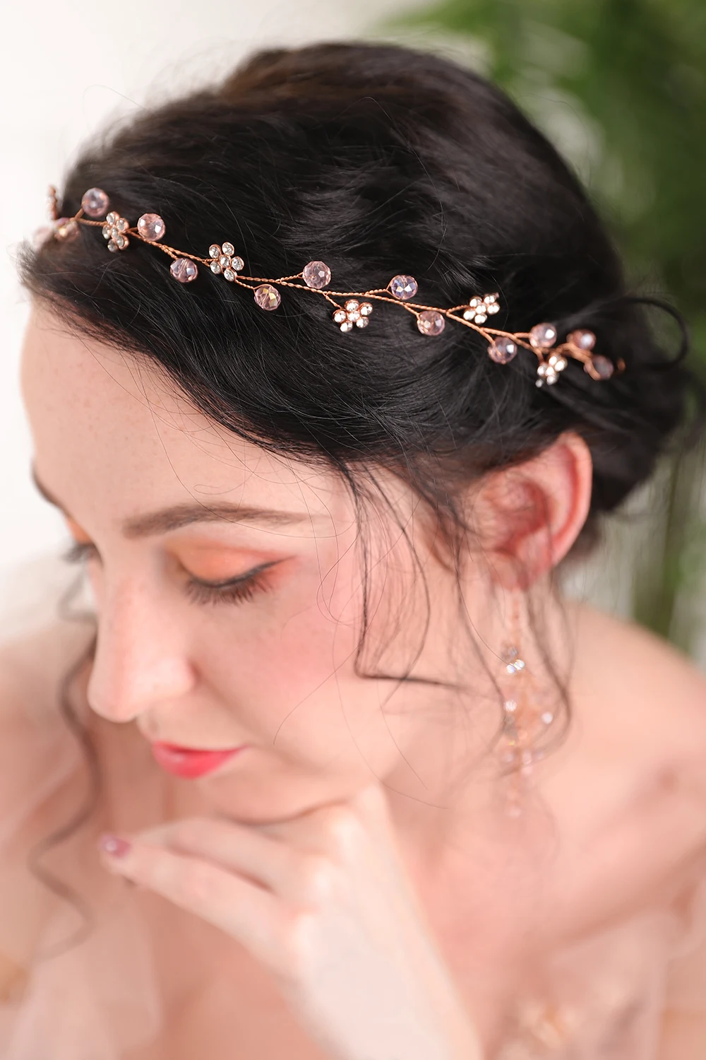 Набор свадебных аксессуаров из розового золота свадебные украшения для волос