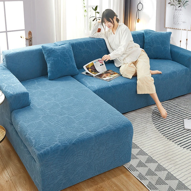 

Плотный жаккардовый чехол для дивана, чехол для гостиной, Эластичный 1/2/3/4 местный растягивающийся L-образный угловой диван, чехлы для кресла