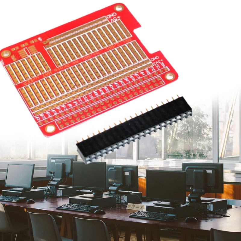 

4 Sets GPIO Breakout DIY Breadboard Shield Red Expansion Board Kit Compatible with Raspberry Pi 4 3 2 B+ A+