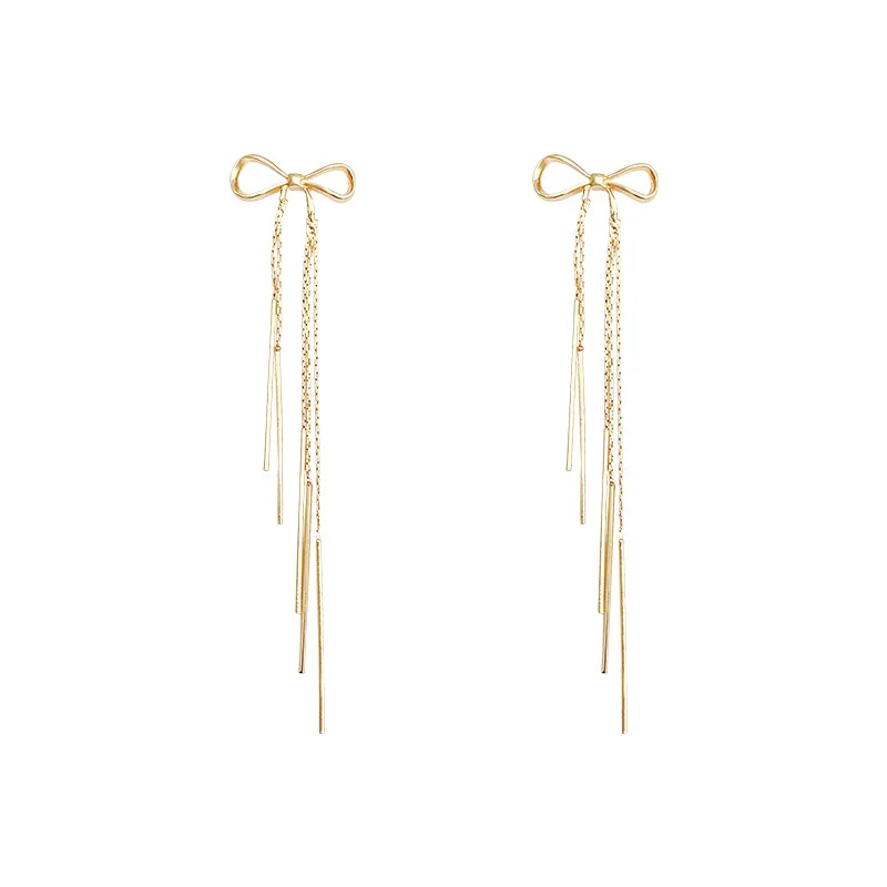 

Charm Minimalist Long butterfly tassel Chain Stud Earring Crystal Leaf Star Earings For Women Tassel Earrings Jewelry Party Gift