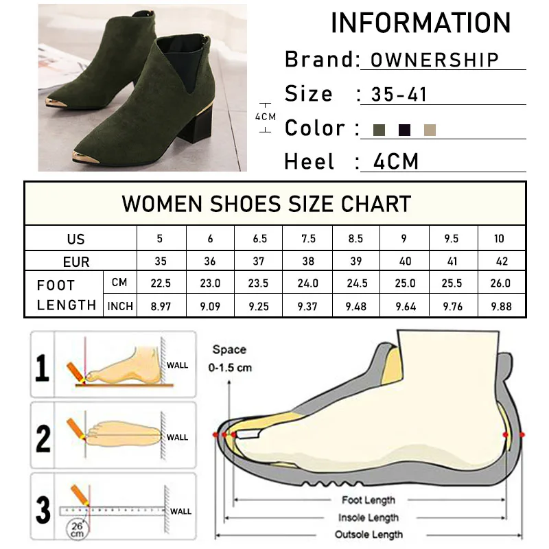 Women Chelsea Boots Women's Lace Up Woman Thick Heel Female Flock Mid Heels Steel Head Comfort Zip Shoes Ladies Pumps Plus Size | Обувь