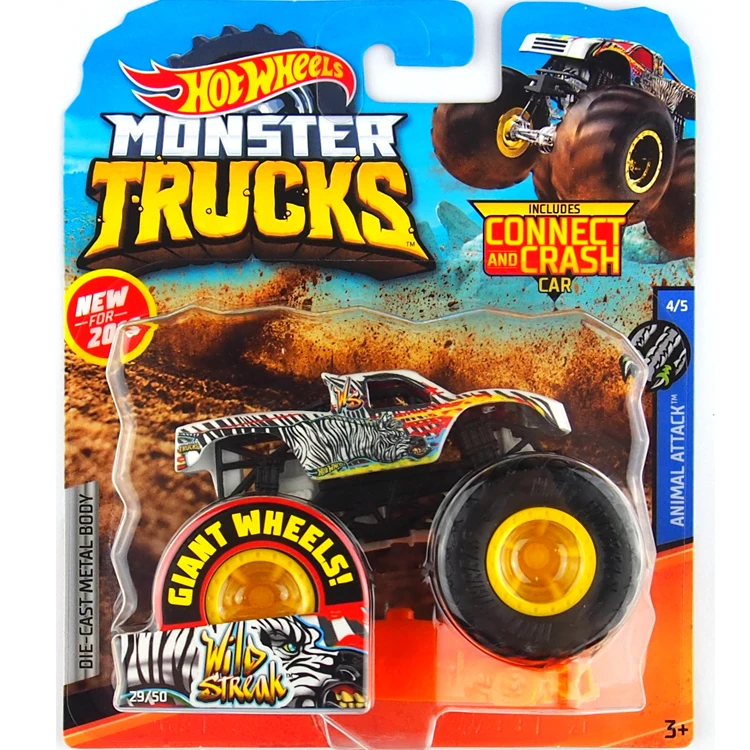 

1:64 Original Hot Wheels Giant Wheels Crazy Barbarism Monster Metal Model Car Toy Hotwheels Big Foot Car Children Birthday Gift