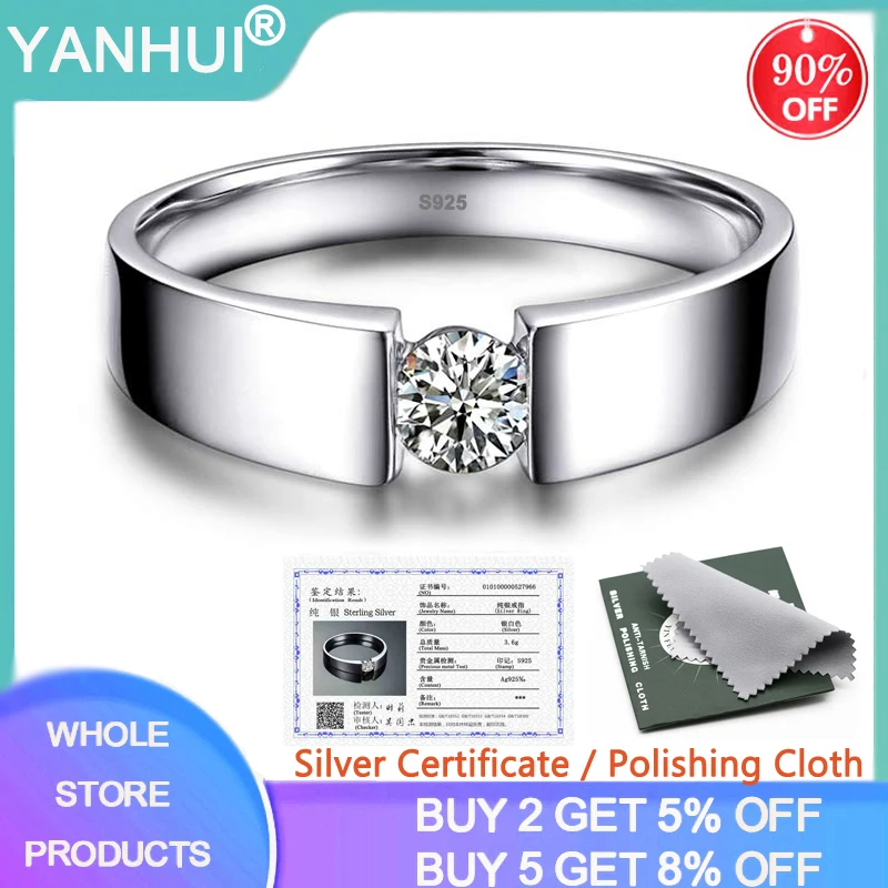 YANHUI с сертификатом производство Китай оригинальные кольца из серебра 925 пробы