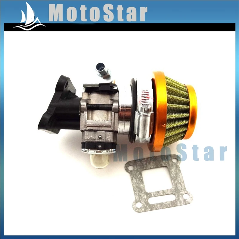 Золотой гоночный карбюратор воздушный фильтр дроссельная заслонка для 47cc 49cc Mini