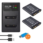 Оригинальный 3,7 V EN-EL10 RU EL10 Li-40B Li40B цифровая фотокамера с батареями светодиодный dual USB Автомобильное зарядное устройство для Olympus цифровых зеркальных фотокамер Nikon