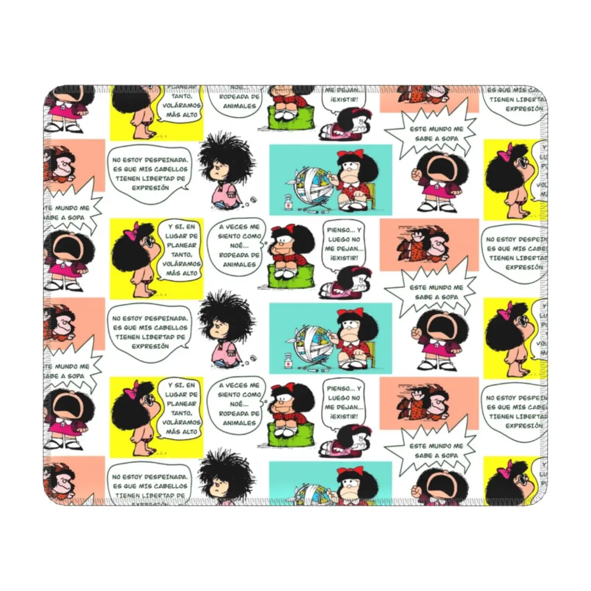 Cartoon Manga Quino Mafalda Custom Gaming Mouse Pad Non Slip Rubber Base Mousepad Office Desk Computer Mat PC Table Decor Cover