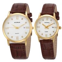 fashion couple watch luxury gold watches women men leather strap quartz wriswatches relogio masculino reloj mujer reloj hombre
