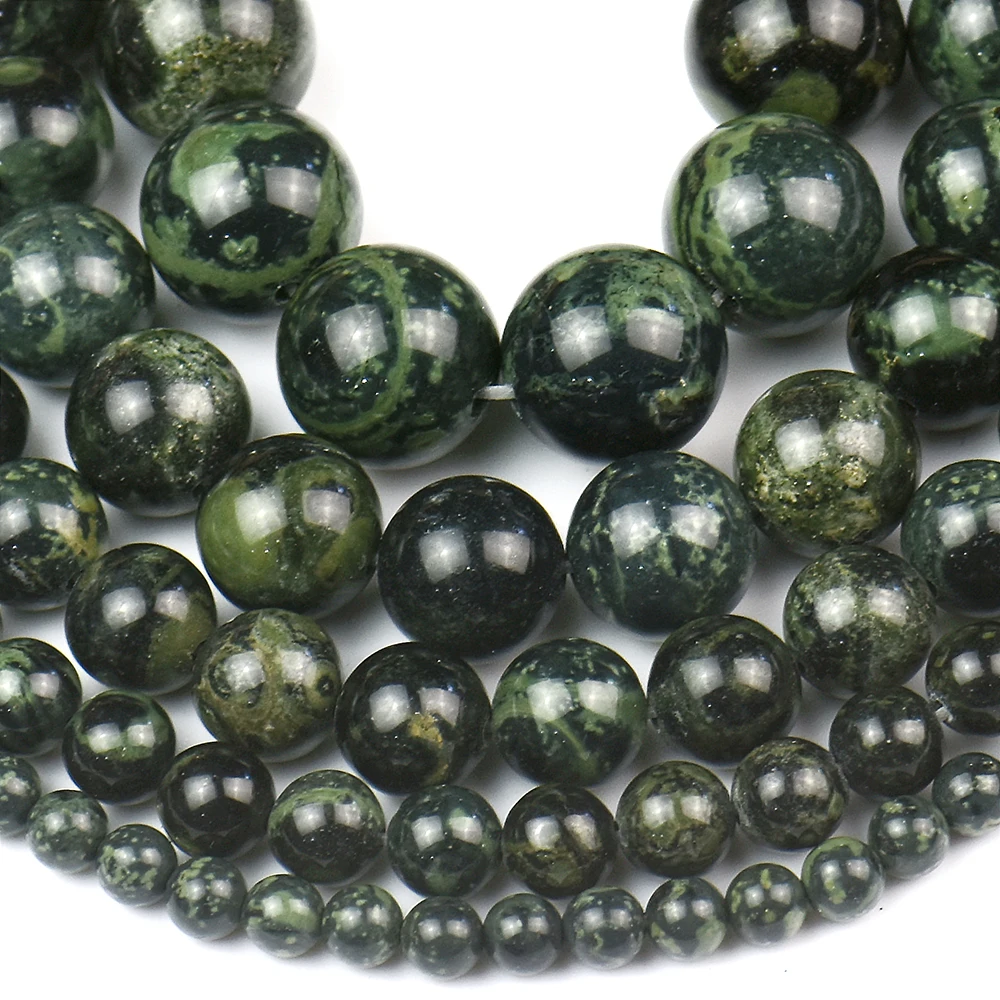 

Rhyolite Kambaba Jasper Natural Gemstone Beads 4 6 8 10 12MM Round Loose Kits Charms For Jewelry Making DIY Bracelets Necklace