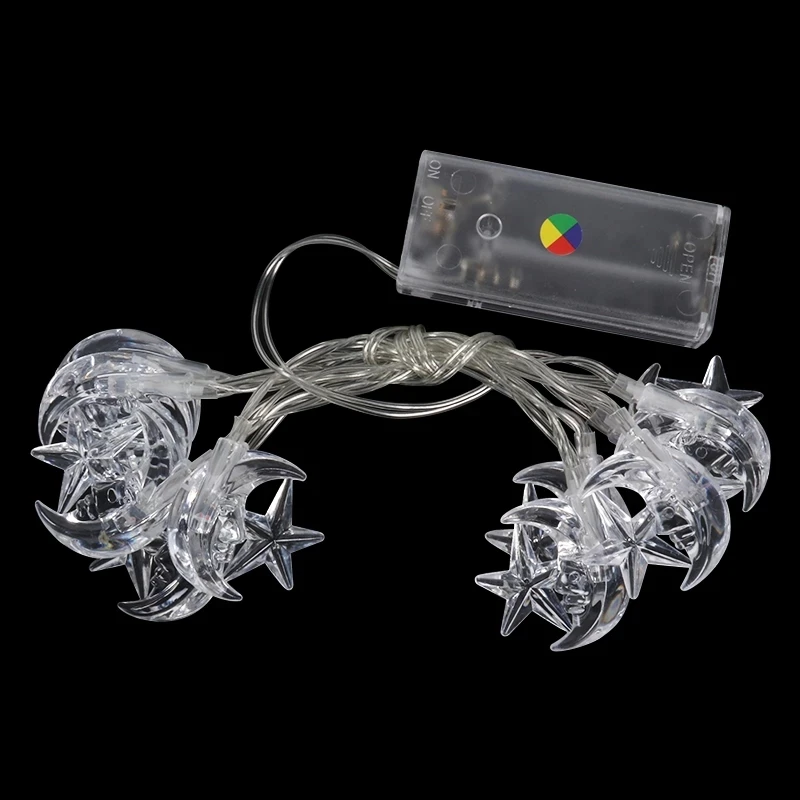 

1m 10LED Decoration Mubarak Star Moon Led Lights Strip Decor EID Party Supplies Ramadan Muslim Islam Decor Party Favors