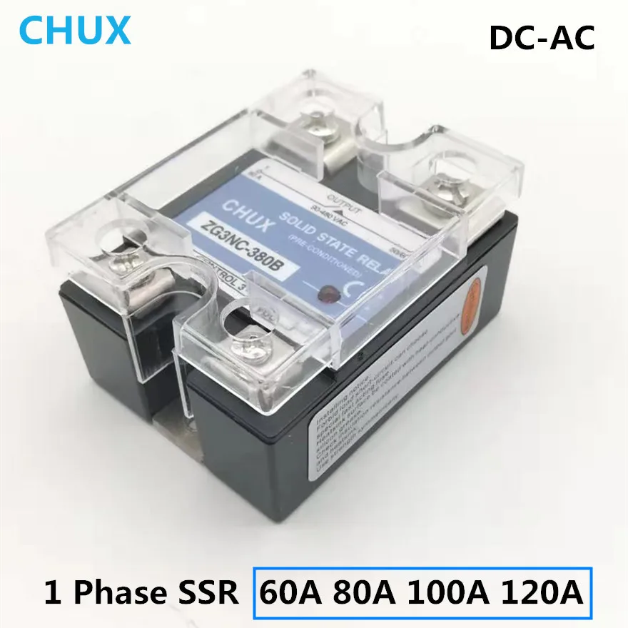Однофазное твердотельное реле CHUX 60 А 80 100 120 3 32VDC 90 480 В переменного тока