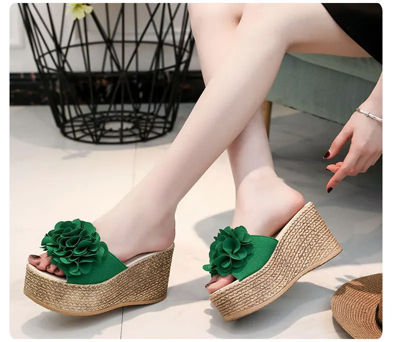 

New Ladies Slippers Summer Beach Shoes Women High Heels Platform Wedge Slippers Women Shoes Sandals 2021 Zapatillas Mujer Casual