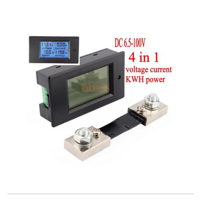 DC 6 5-100 в 100A LCD комбинированный измеритель напряжения тока кВт/ч ватт панельный