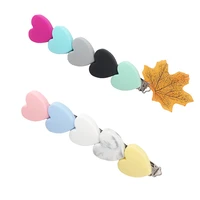 chenkai 50pcs silicone heart shaped clips baby dummy pacifier clip bpa free for diy infant necklace pacifier chain accessories