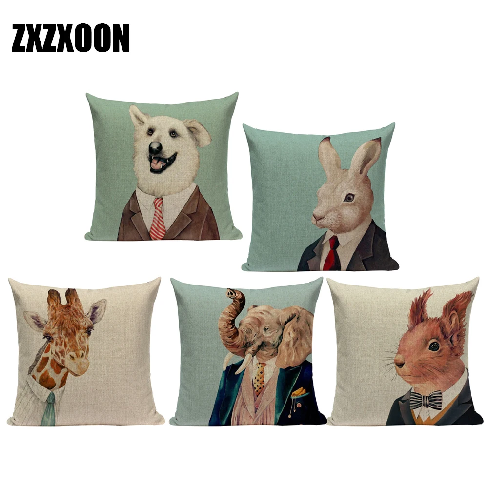 Декоративный чехол для диванных подушек милый мультяшный подушки с животными