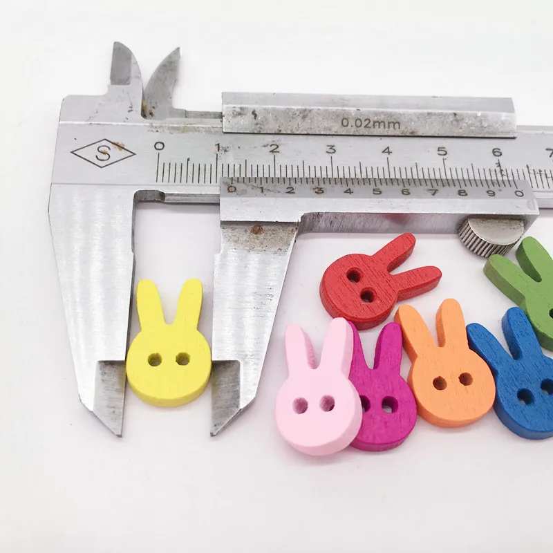Ручная работа DIY цветные пуговицы кролика деревянные детская одежда ручной
