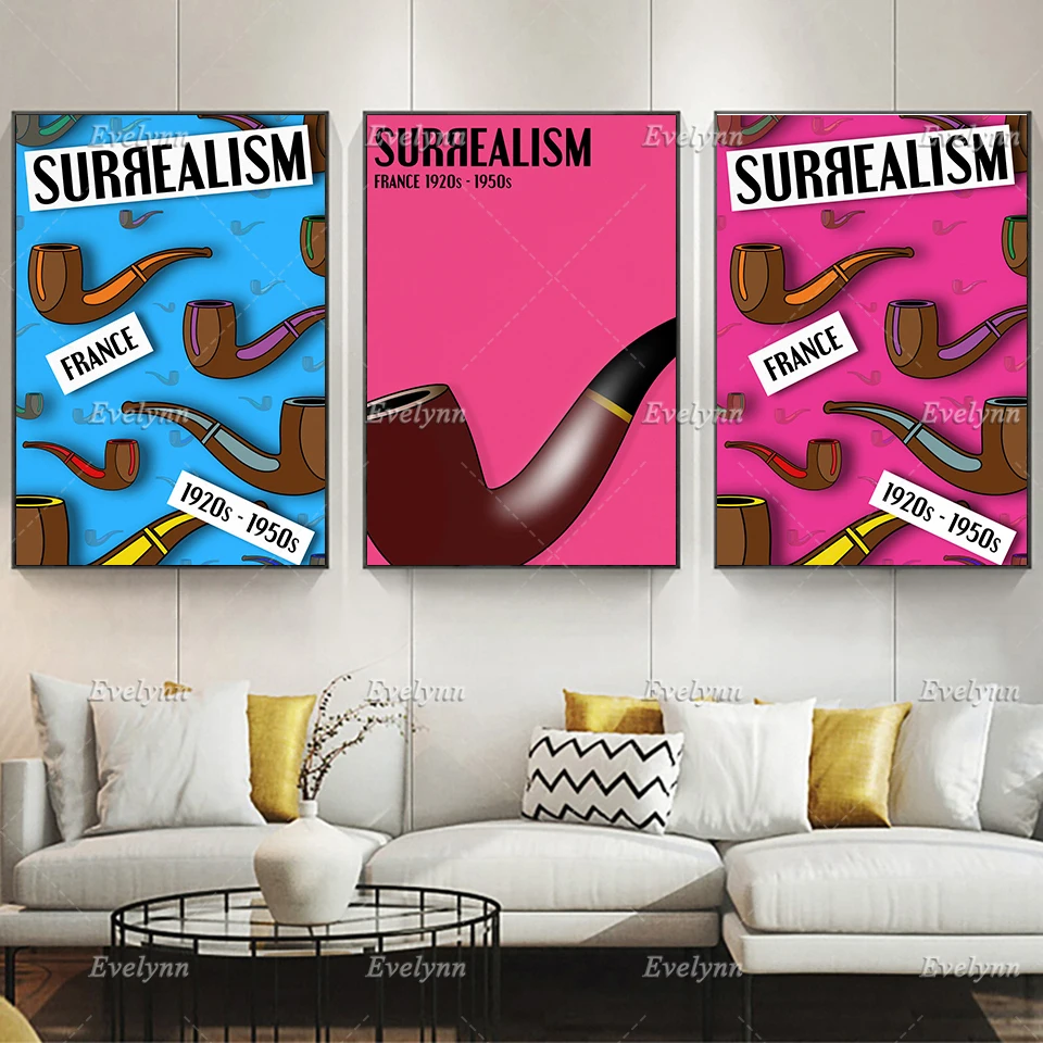 

SURREALISM ART Poster -Art Movement Poster - René Magritte -Home Decor Canvas Wall Art Prints Living Room Decoration Unique Gift