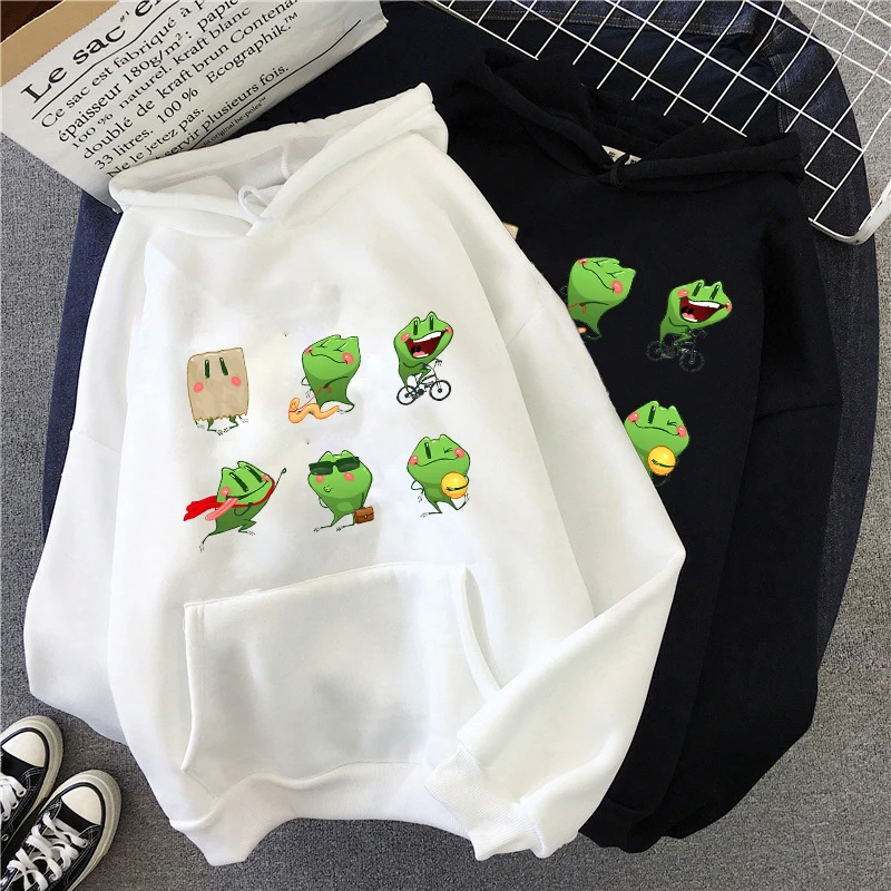 

Men Hoodie Karl Jacobs Frog Print for Men and Women Hip Hop Pullover Winter Fleece Hoodies Casual Tracksuit Top Male
