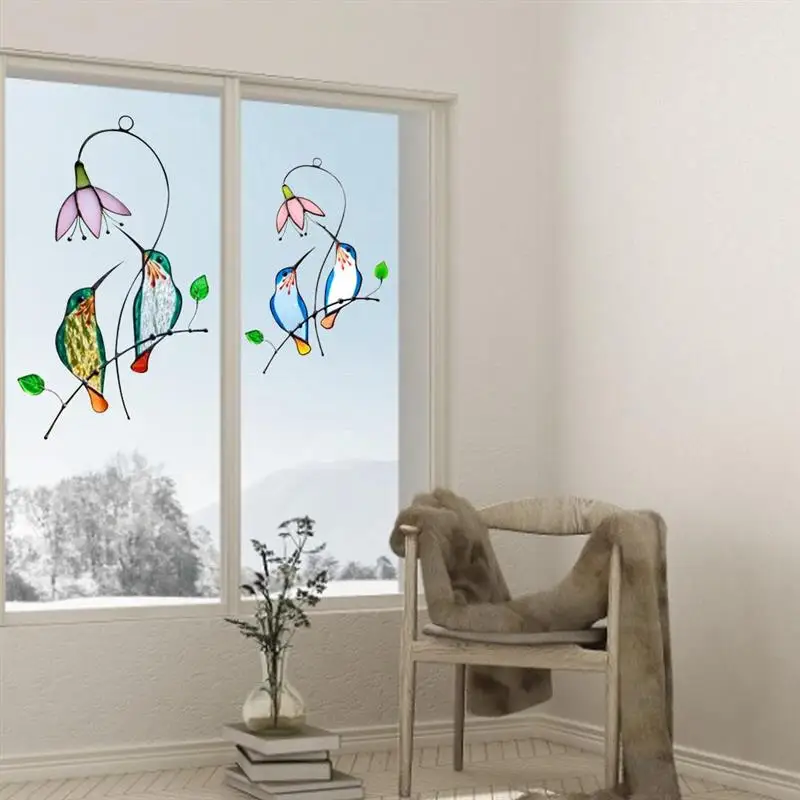 Колокольчики с колибри подвесные витражные колокольчики лучший подарок