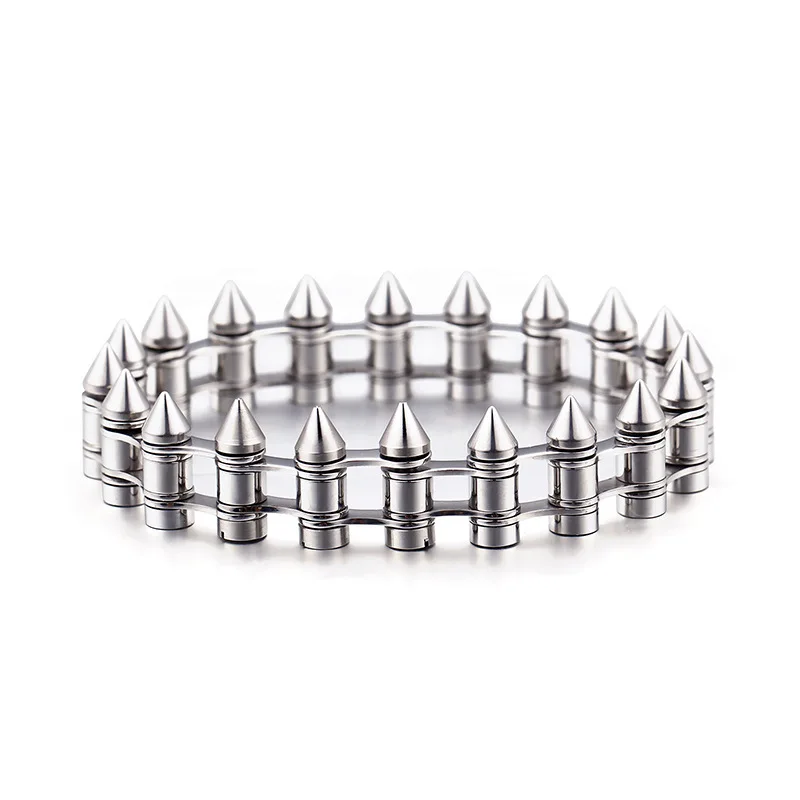 

unisex titanium steel bullet nail bracelet punk style jewelry