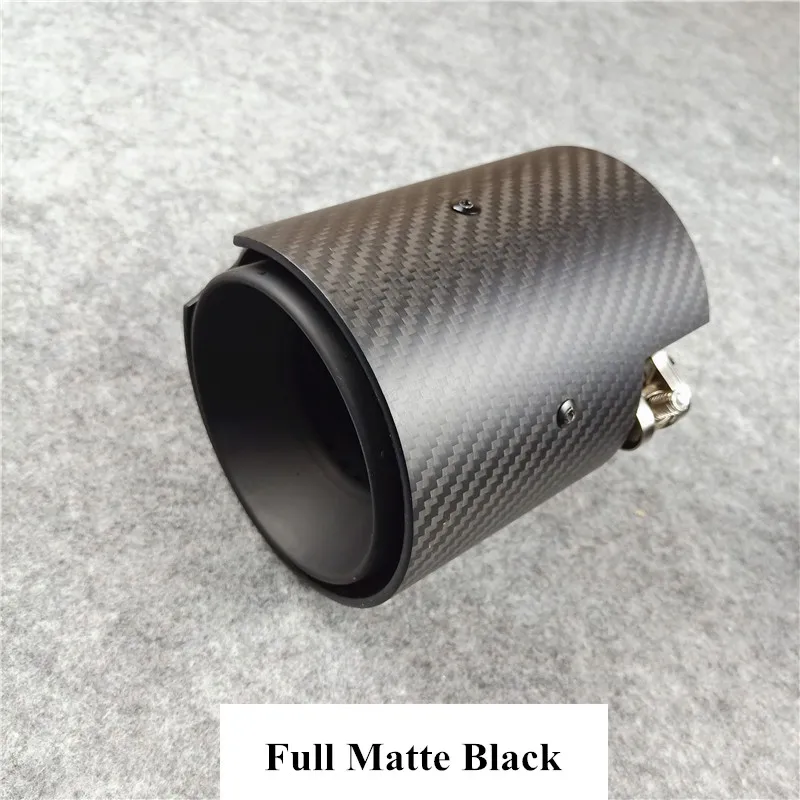 Silenciador de tubo de escape para coche BMW, punta de escape de carbono auténtico y titanio, color negro, con entrada de acero inoxidable F90, F80, F82, F83, F87, M2, M3, M4, One Pce