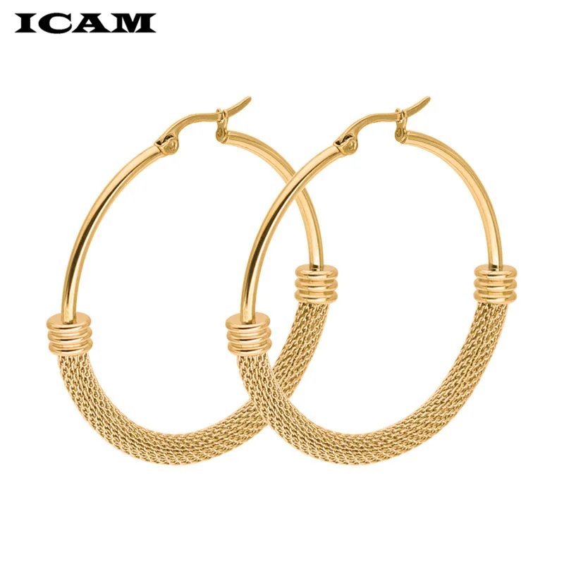 Серьги ICAM 2018 Punk с диаметром 30-60 мм для женщин, модные украшения.