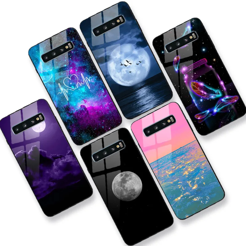 Глянцевый чехол Sea Moon для телефона Samsung Galaxy S8 Plus S9 S10 + Lite S10E S20 FE Ультратонкий Capa |