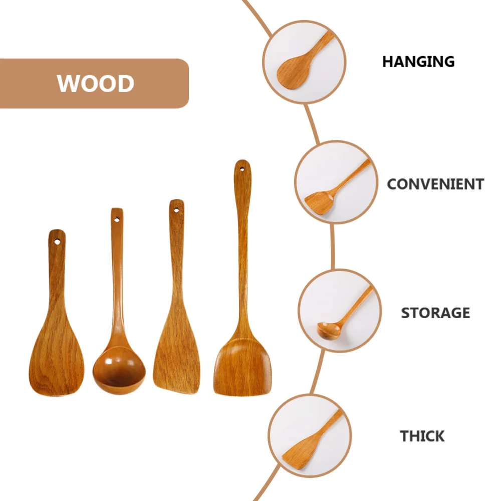 

1 Set of Wooden Cookware Set Wood Spatulas Cooking Tools for Home Cooking