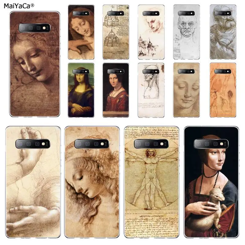 Чехол для телефона MaiYaCa leonardo da vinci с художественной росписью из ТПУ для samsung S10 E S9 plus S6 edge plus S7edge S8plus S10 plus S5