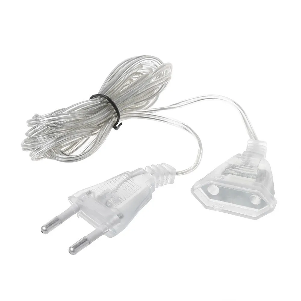 

3M/ 5M EU Power Extension Cable Transparent Standard Power Extension Cord Wire for LED String Light Christmas Holiday Lights