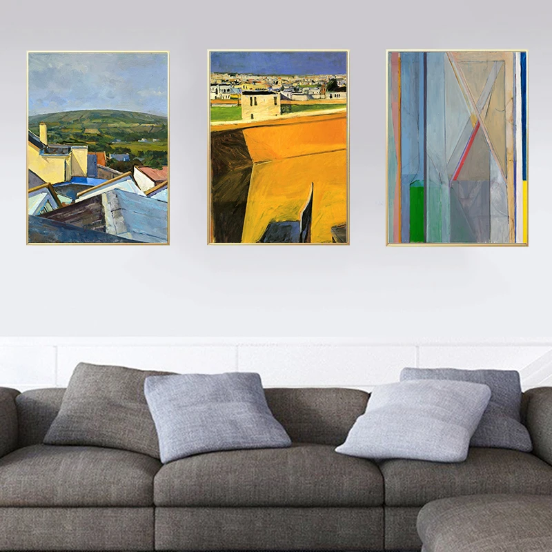 Красочные архитектурные пейзажи скандинавский постер на холсте картина