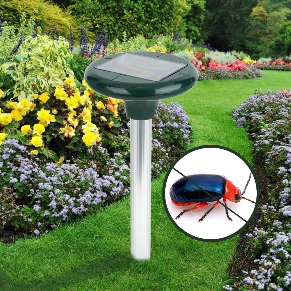 

Brand New High Quality Practical 2pcs 650M2 Ultrasonic Solar Power Rodent Repeller Repellent Pest Control Garden Supplies