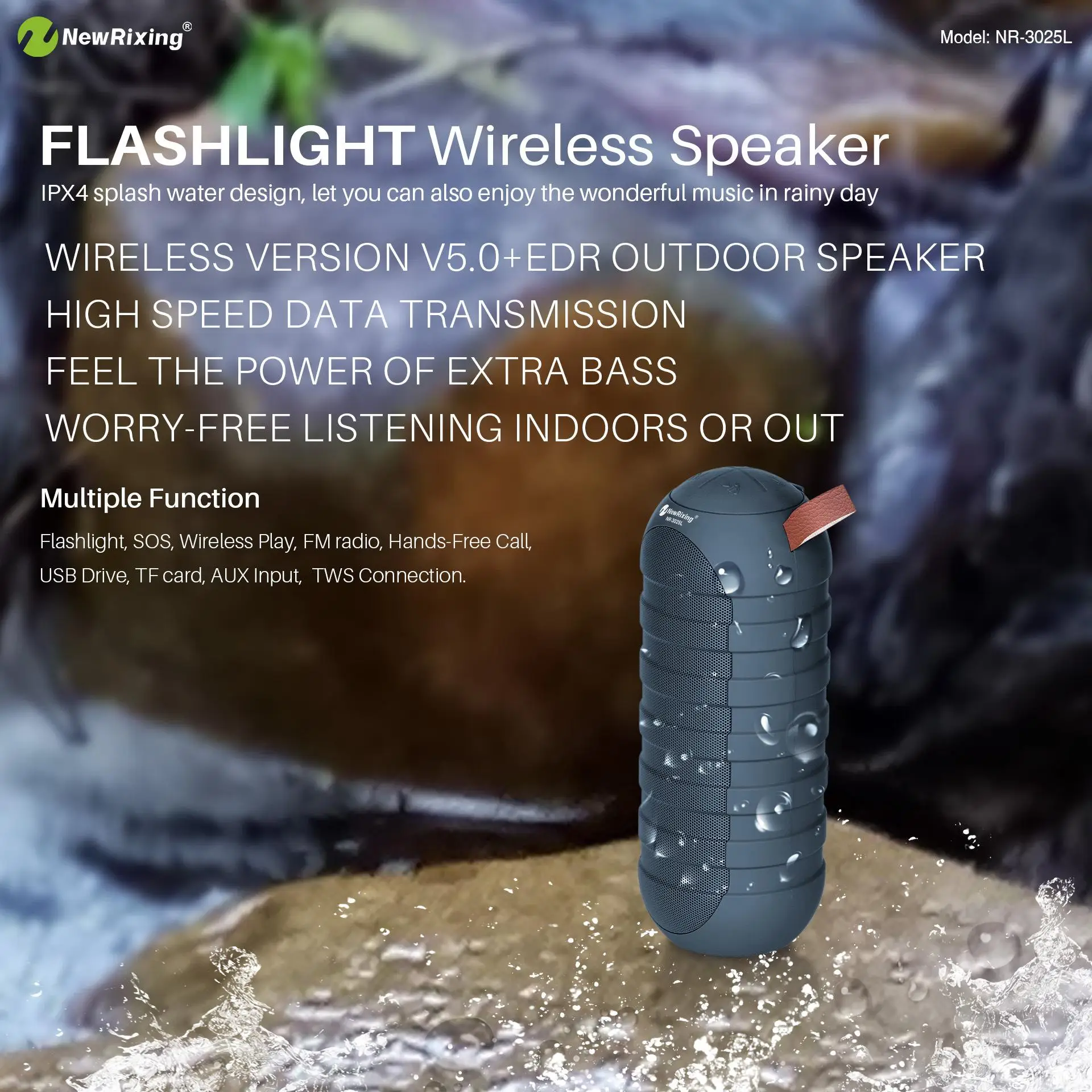 3025l портативный Bluetooth динамик водонепроницаемый открытый езда мини звуковая