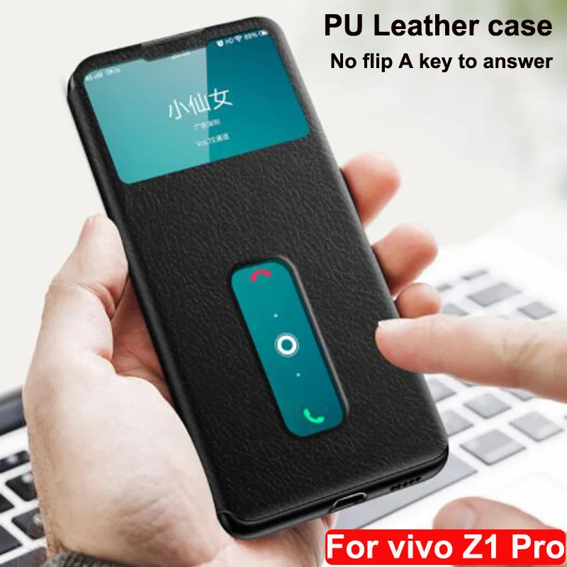 Чехол для vivo Z1 Pro V1911A с подставкой на переднее окно, обложка на заднюю панель из искусственной кожи для VIVO Z1Pro, чехол для телефона s vivo Z1 Pro Z 1 Pro, откидной Чехол