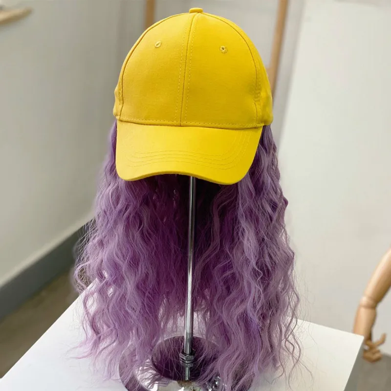 

Children's wig hat female autumn and winter fashion one long straight hair naturally curly hair with a wig cap photo props
