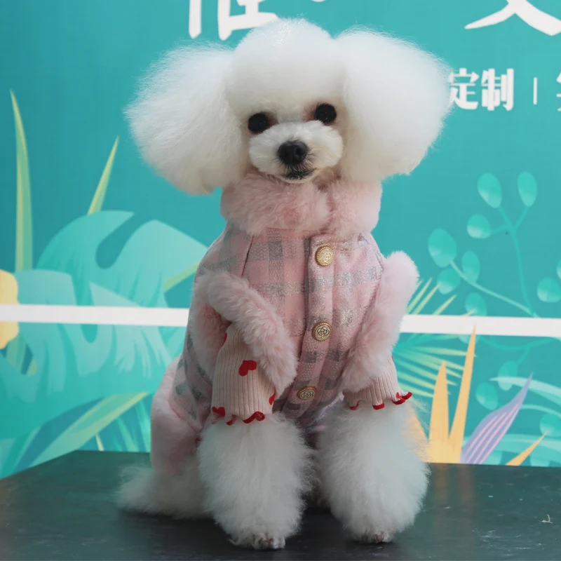 Three color warm winter Dog parka clothing Puppy Clothes Vestidos vest cat Pets dogs coats Jacket Jackets Chihuahua plaid parka