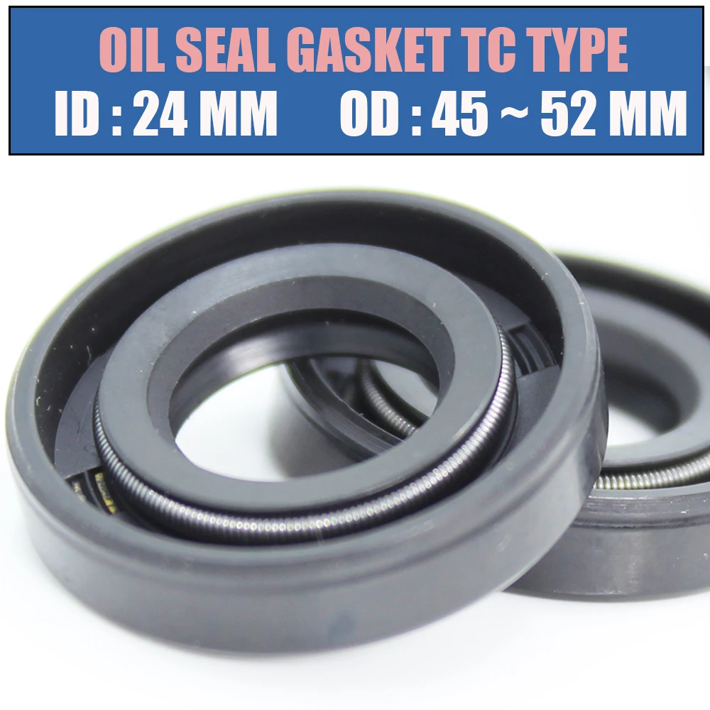 

ID 24mm Oil Seal Gasket TC Type Inner 24*45/46/47/48/49/50/52 mm 10Pcs Bearing Accessories Radial Shaft NBR Seals