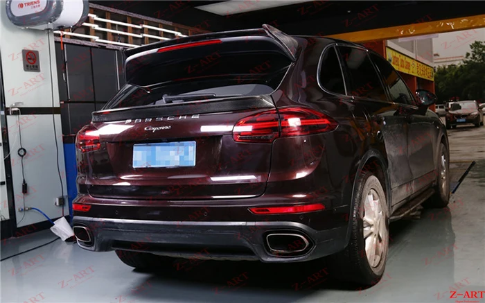 Z-ART спойлер на крышу+ спойлер на крышу комплект для Porsche Cayenne 958 задний спойлер из углеродного волокна для Cayenne спойлер на крышу из углеродного волокна