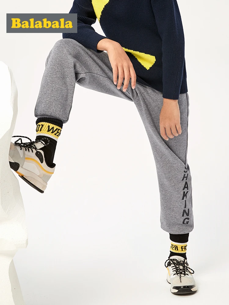 Детские брюки для мальчиков Balabala плотные теплые спортивные штаны с бархатным