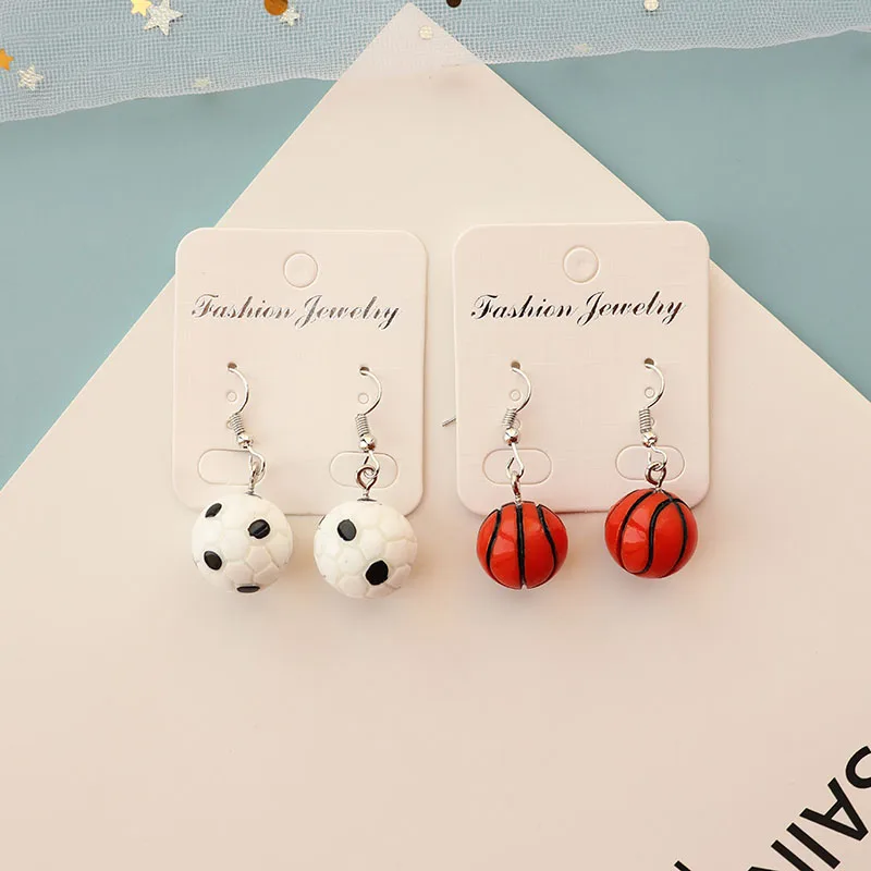 Mini Basketball Football Drop Earrings For Women Fashion Accessories Girls Unique Personality Dangle Jewelry Gift | Украшения и